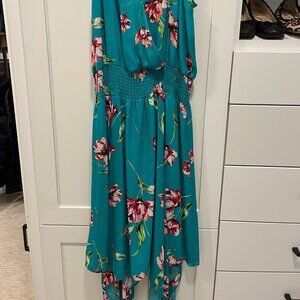 Parker Brand Eye-catching Floral Asymmetrical Dress - Size Small